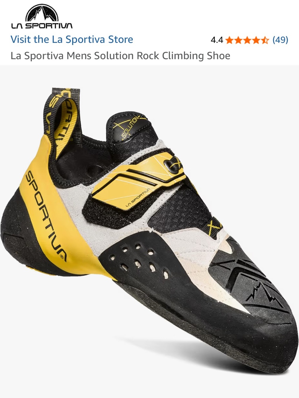 La Sportiva Solution Climbing Shoes - Yellow & Black